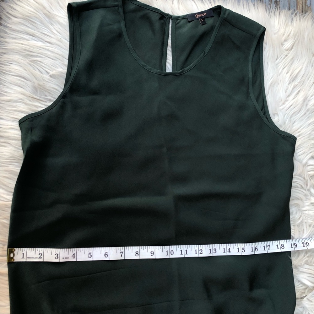 Quince Minimalist Silk Relaxed Fit Forest Green Sleeveless Maxi Dress size L - Picture 11 of 12